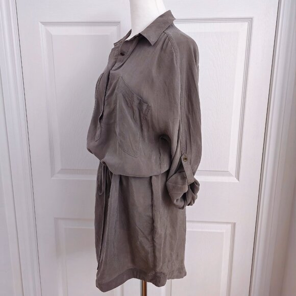 NWOT Club Monaco Cupro Shirt Dress - 0 (S) - Picture 3 of 5